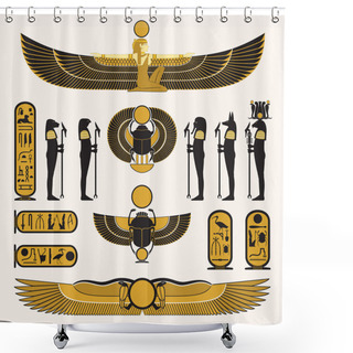 Personality  Ancient Egyptian Symbols And Decorations Shower Curtains