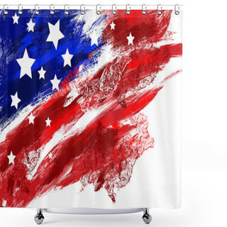Personality  Independence Day Banner Shower Curtains