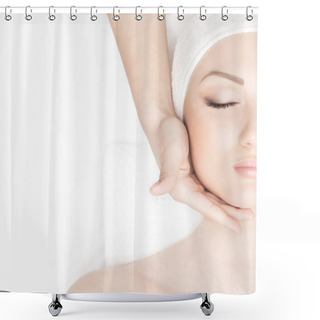 Personality  Young Beautiful Lady Getting Spa Treatment Shower Curtains
