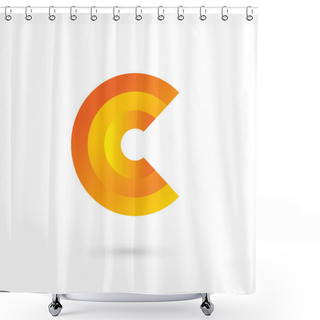 Personality  Letter C Logo Icon Design Template Elements Shower Curtains