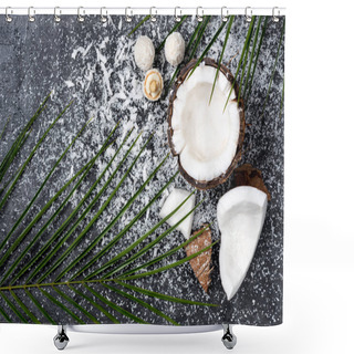 Personality  Cracked Coconut With Shavings  Shower Curtains