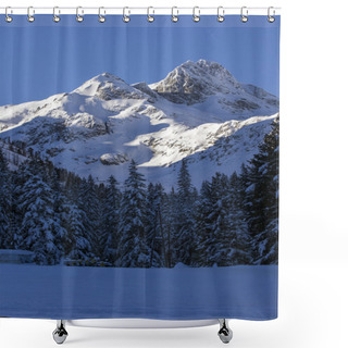 Personality  Snowy Morning At Malyovitsa Peak, Rila Mountain Shower Curtains