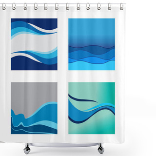 Personality  Abstract Water Wave Vector Illustration Design Background Shower Curtains