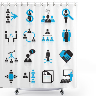 Personality  Set Of 16 Management And Human Resources Icons Shower Curtains