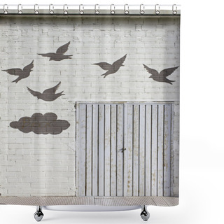 Personality  Pigeons Flying Shower Curtains