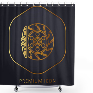 Personality  Brake Golden Line Premium Logo Or Icon Shower Curtains