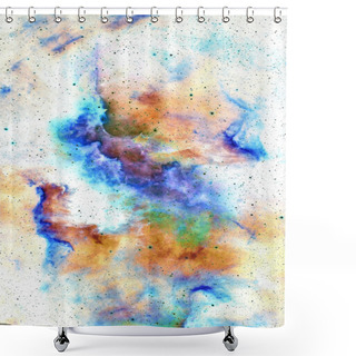Personality  Nebula, Cosmic Space And Stars, Blue Cosmic Abstract Background. Shower Curtains