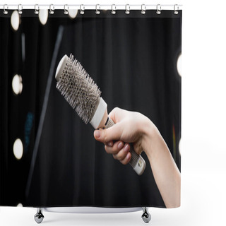 Personality  Female Hand With Hair Brush Shower Curtains