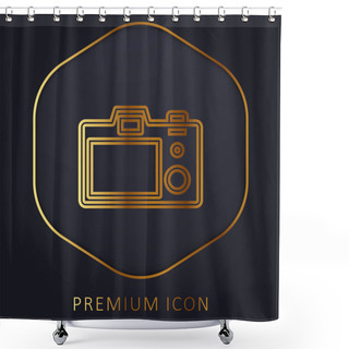 Personality  Back Camera Golden Line Premium Logo Or Icon Shower Curtains