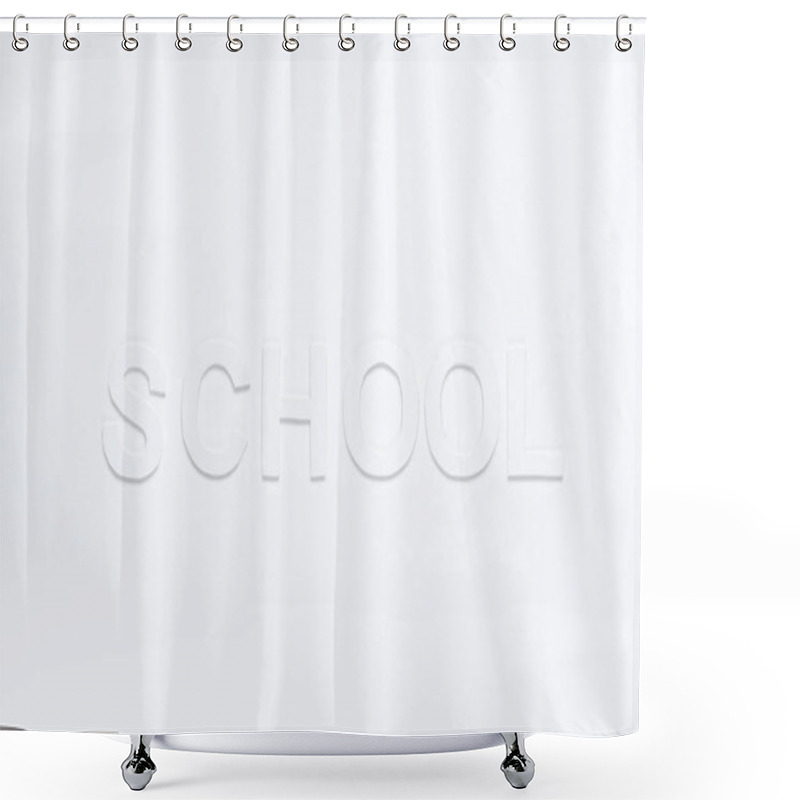 Personality  Paper Letters School On White Shower Curtains