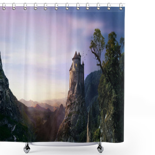 Personality  Misty Castle Shower Curtains