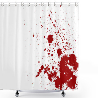 Personality  Dark Red Splash On White Background. Vector Illustration. Grunge Shower Curtains