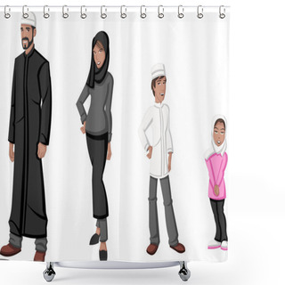 Personality  Muslim Family Shower Curtains