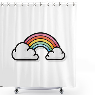 Personality  Rainbow Doodle Shower Curtains