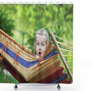 Personality  Girl In Colorful Hammock Shower Curtains