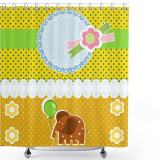 Personality  Vector Background With Elephant. Shower Curtains
