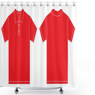 Personality  Red Polo Shirt Design Template For Men Shower Curtains