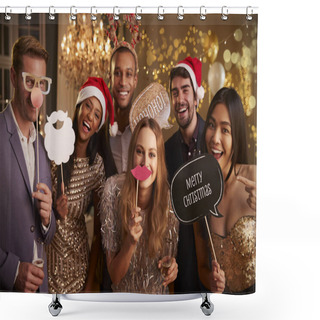 Personality  Group Of Friends Dressing Up Shower Curtains