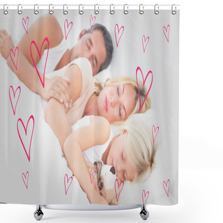 Personality  Family Sleeping Together Shower Curtains