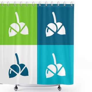 Personality  Acorn Flat Four Color Minimal Icon Set Shower Curtains