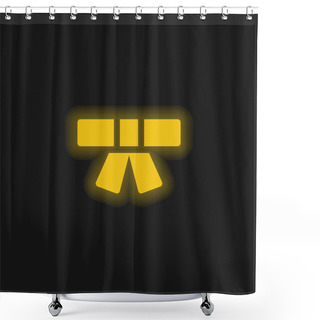 Personality  Belt Yellow Glowing Neon Icon Shower Curtains