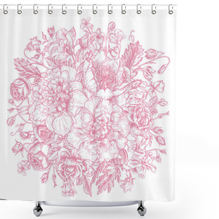 Personality  Bouquet Of Summer Flowers. Shower Curtains