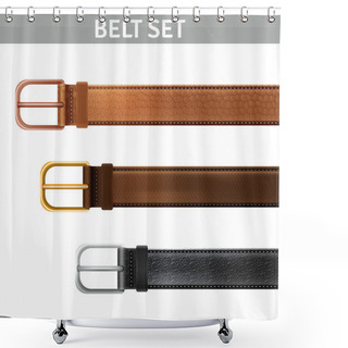 Personality  Realistic Belts Set Shower Curtains