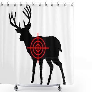 Personality  Red Deer Crosshair Flat Icon, Vector Illustration Shower Curtains