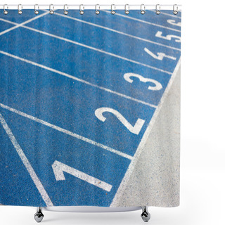 Personality  Numeration Of Running Track Shower Curtains
