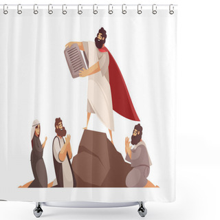 Personality  Bible Scene Prophet Composition Shower Curtains
