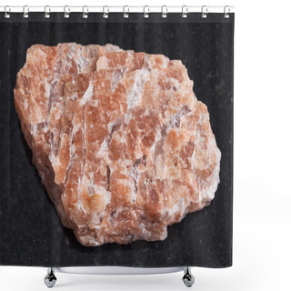 Personality  Raw Pegmatite Stone On Dark Background Shower Curtains