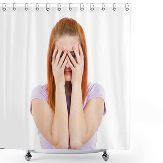 Personality  Gloomy Depressed Woman Shower Curtains