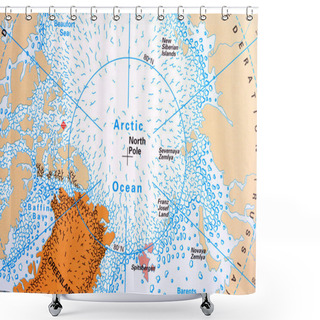 Personality  North Pole Map Shower Curtains