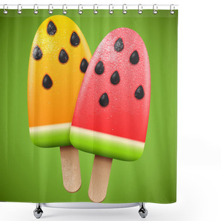 Personality  Watermelon Juicy Ice Cream Shower Curtains
