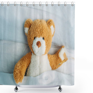 Personality  Teddy Bear In Bed Shower Curtains
