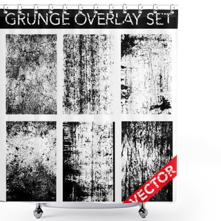 Personality  Vector Grunge Overlay Set Shower Curtains