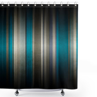 Personality  Blue, Brown, White Striped Grunge Background With A Gradient S Shower Curtains