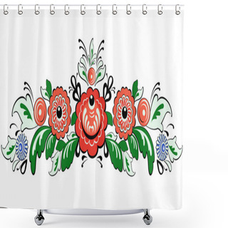 Personality  Vector Folk Painting 5 Shower Curtains