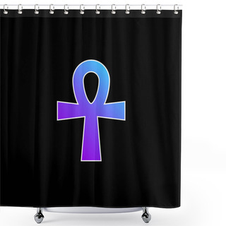 Personality  Ankh Blue Gradient Vector Icon Shower Curtains