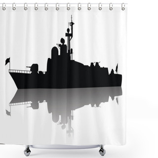 Personality  High Detailed Ship Silhouette Shower Curtains