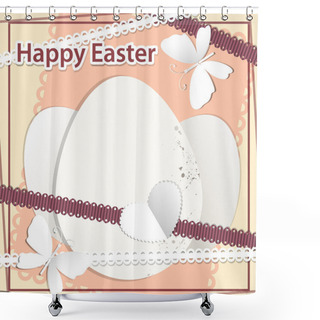 Personality  Happy Easter Illustration Vector Illustration  Shower Curtains