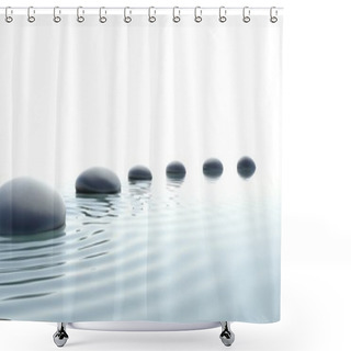Personality  Zen Path Of Stones In Widescreen Shower Curtains