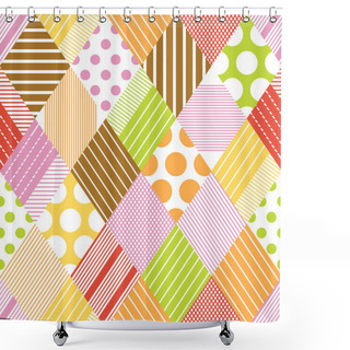 Personality  Rhombus Seamless Vector Pattern. Geometric Texture Shower Curtains