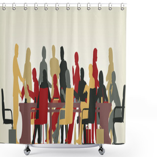 Personality  Busy Meeting Shower Curtains