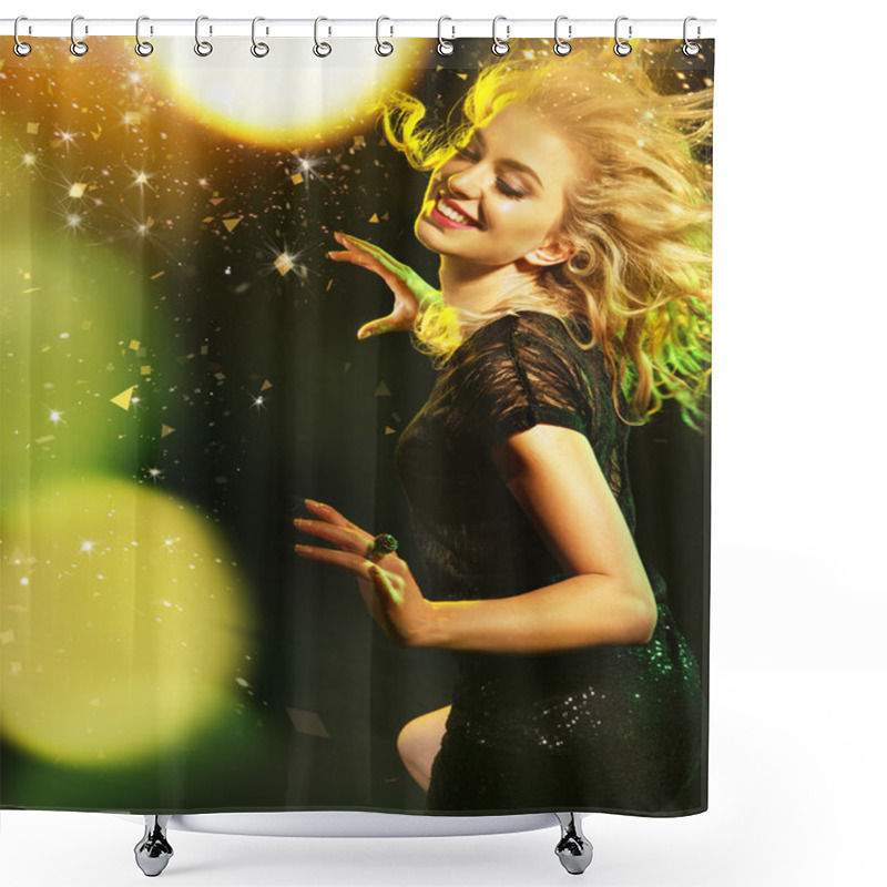 Personality  Fashionable Picture Of Partying Lady Shower Curtains