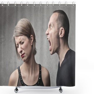 Personality  Quarreling Couple Shower Curtains