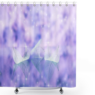 Personality  Fairytale Wallpaper With Transparent White Leaves Shower Curtains