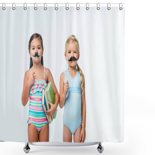 Personality  Kids With Books And Party Sticks Shower Curtains