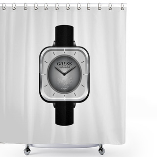 Personality  Vector Illustration Of A Wristwatch. Shower Curtains