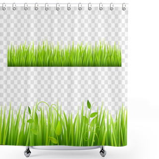 Personality  Grass Border Tileable Transparent  Shower Curtains